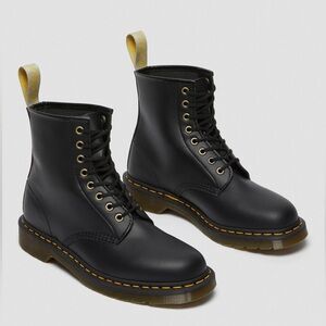 Dr. Martens Vegan Felix Unisex Black Lace-Up Boots - Size 9 US M, 10 US L